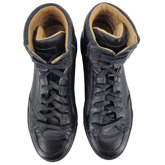 MM6 Maison Margiela Black Nappa Calfskin High Top Sneakers Mens 7 Casual Shoes - Picture 8 of 10